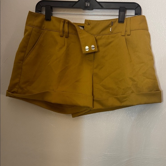 Mustard Yellow Cuffed Shorts - Picture 1 of 3